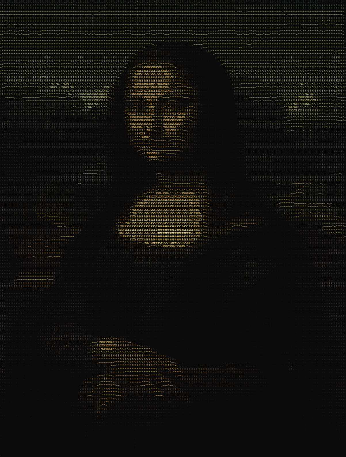Mona Lisa in color ASCII art