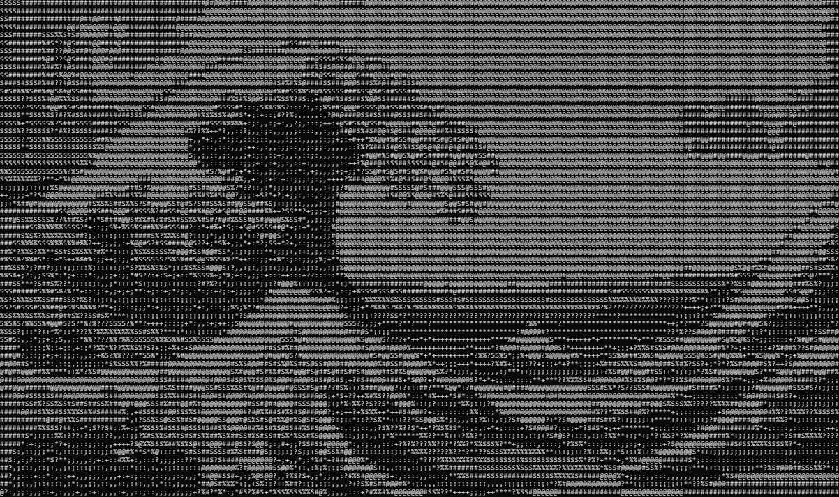 The Great Wave converted to ASCII art